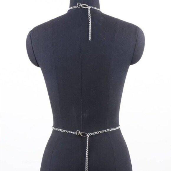 Vegan PU Leather Star Charm Body Chain Harness - Picture 5 of 5